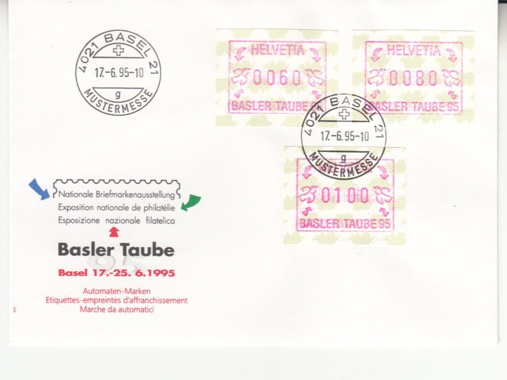 Tutti i francobolli: SBK ATM 10  FDC  Basler Taube – Usato da Bürglen TG venduto da StampGraf