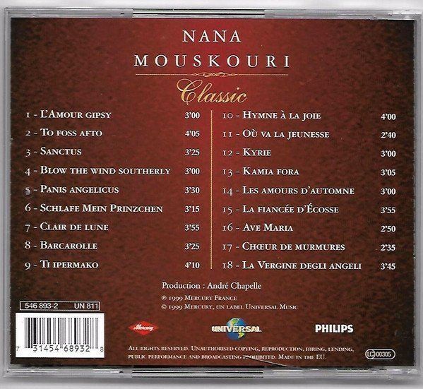 CD: NANA MOUSKOURI (CD) CLASSIC – Usato da Zürich venduto da Tarafo5 1