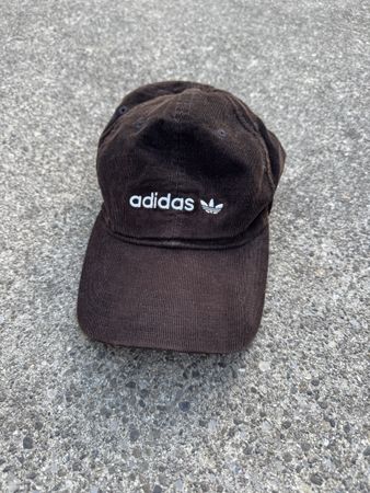 Vintage Adidas Corduroy Cap Dark Brown 100% Cotton