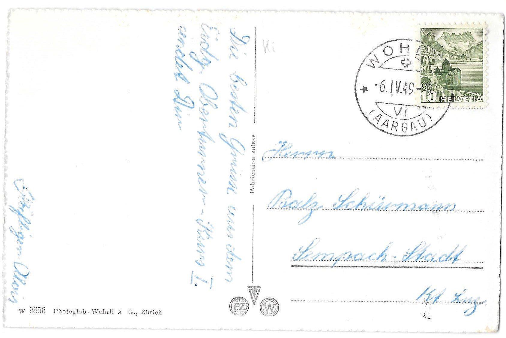 Cartoline postali: Wohlen Teilansicht mit Zug – Usato da Olten venduto da clotaldi 1