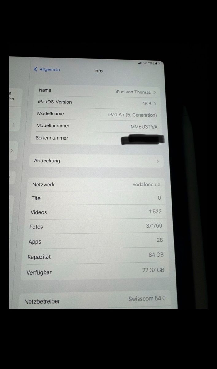 Apple Tablet PC: Ipad Air M1 – Nuovo (secondo la descrizione) da Stettfurt venduto da nfr_q6z2 3