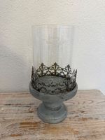 Windlicht mit Beton Fuss, im Shabby Chic Look