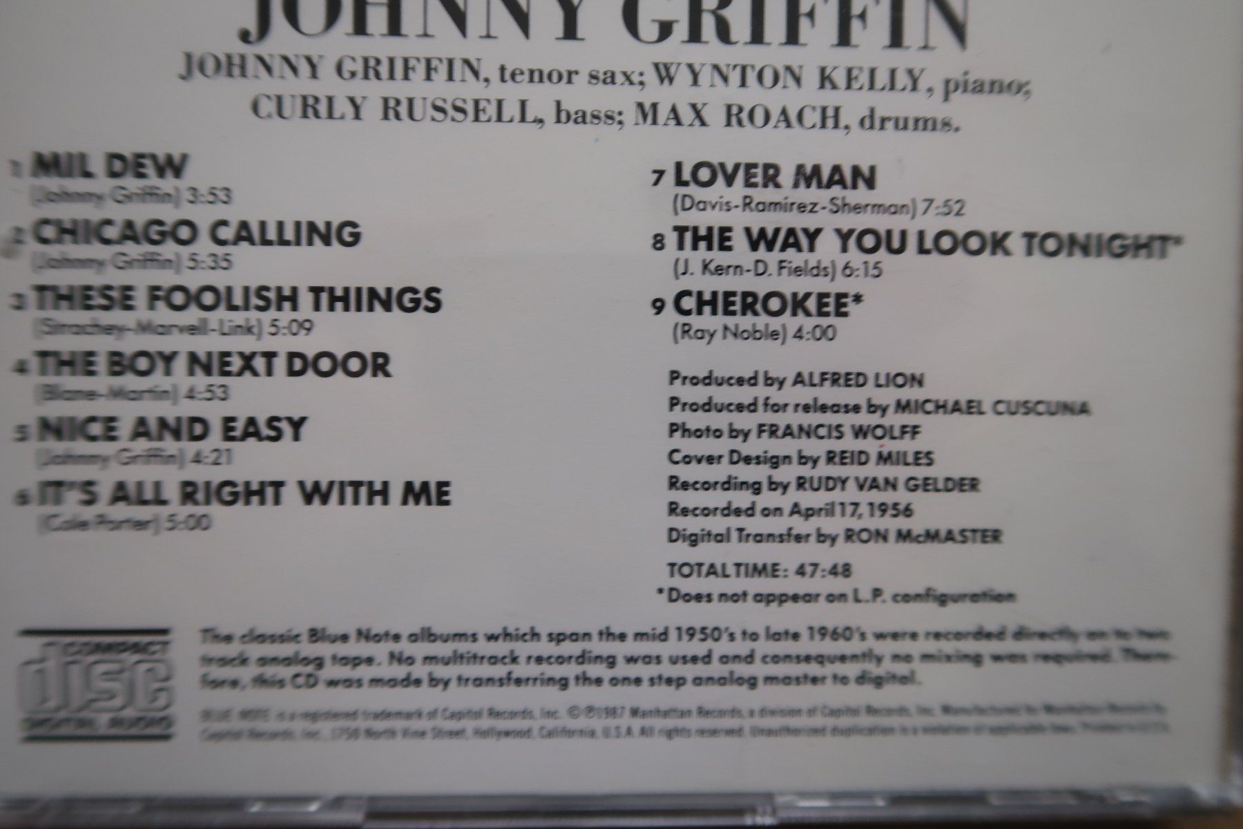CD: JOHNNY GRIFFIN - INTRODUCING - CD – Usato da Basel venduto da Patiscat 2