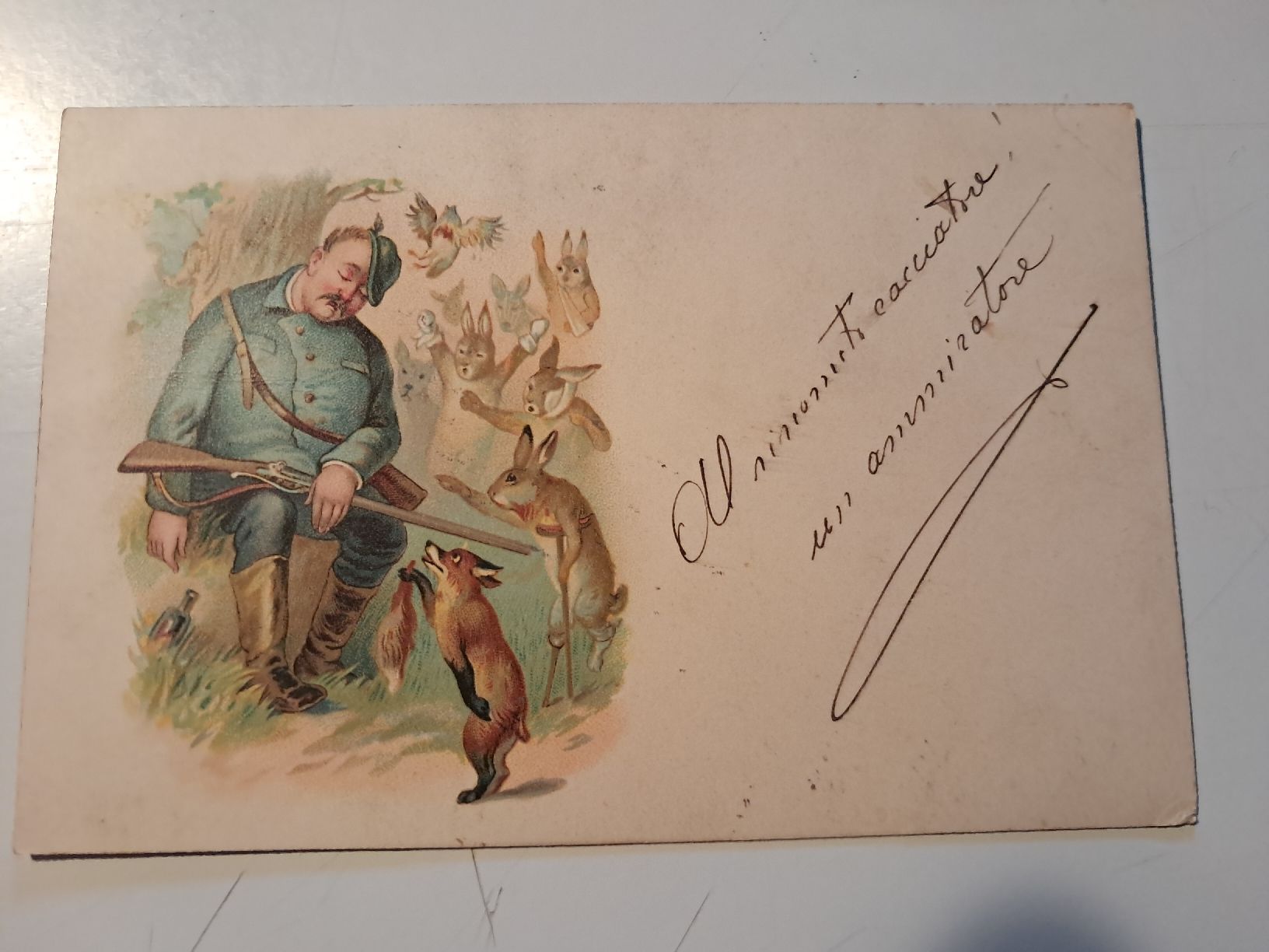 Cartoline postali: il meritato riposo del cacciatore – Usato da Gorduno venduto da ema_7yhp