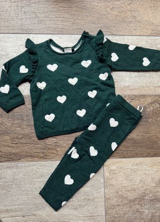 H&M BABY 🤍 ensemble set coeurs & volants NEW! 68