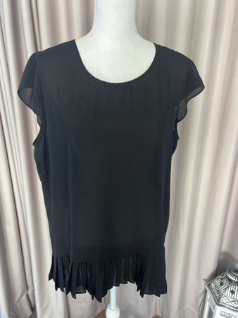Schwarze Bluse mit Volant Alba Moda, Grösse 42, Top Zustand!