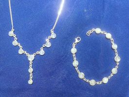Set collana e braccialetto in argento con pietra di luna