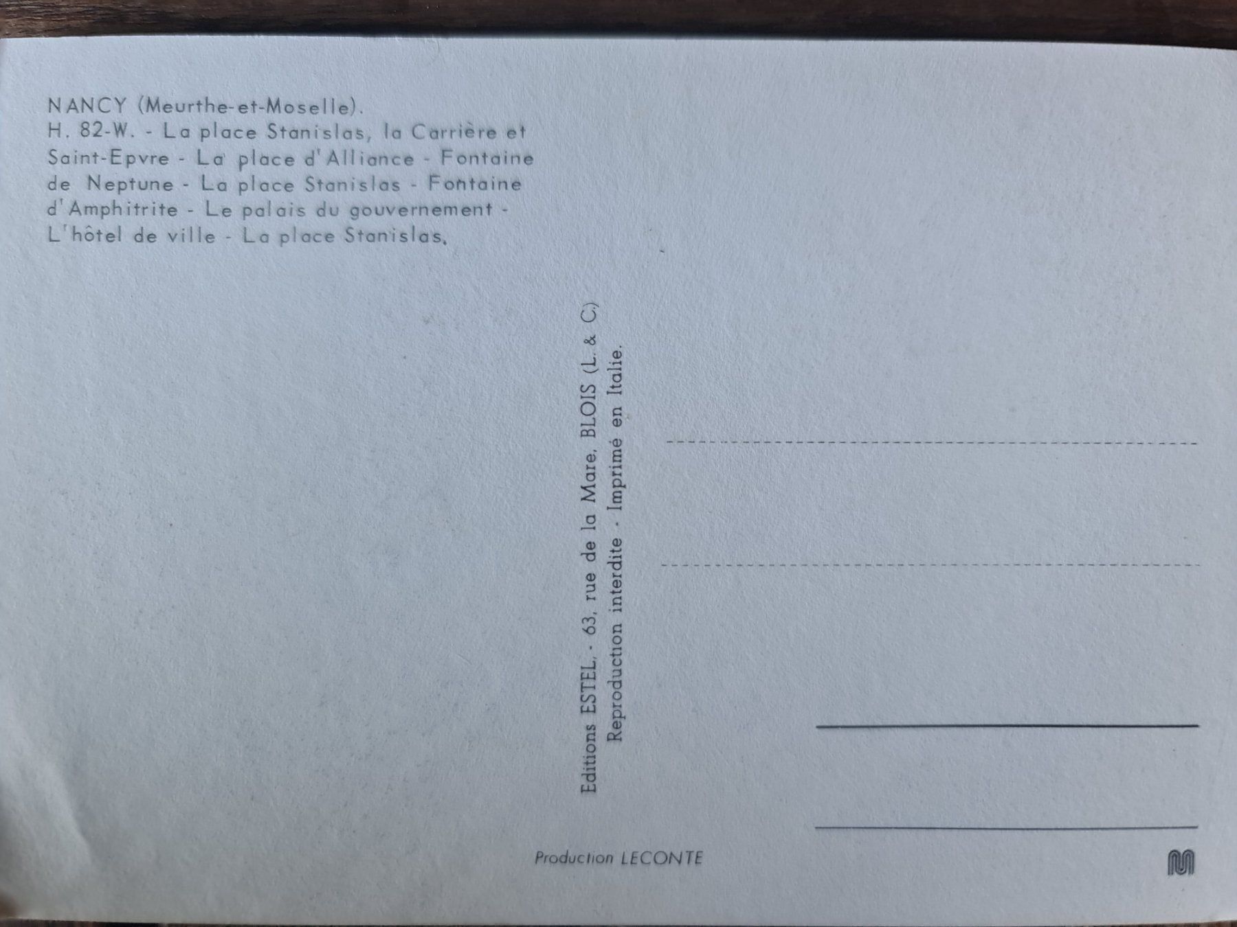 Cartoline postali: Ansichtskarte Nancy Frankreich – Usato da Dintikon venduto da Vexi 1