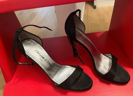Sandale en satin noir Made in Italy