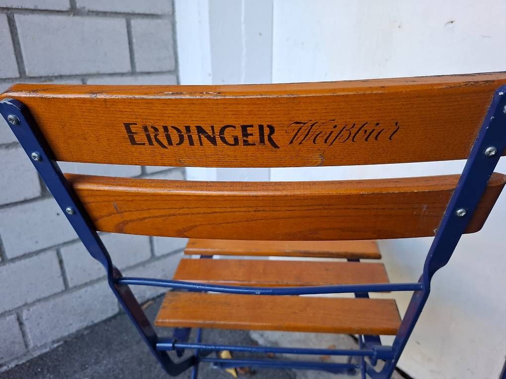 Stühle: Original Erdinger Weissbier Biergarten Klappstuhl – Gebraucht aus Mühlehorn von Flohmarkt-Walensee 1