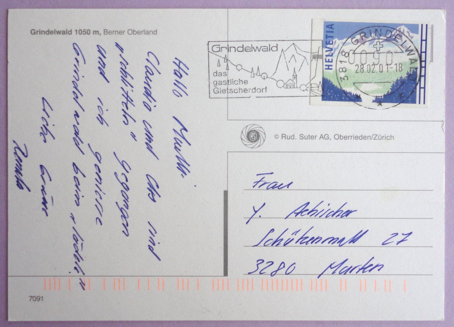 Cartoline postali: Grindelwald 1050 m, B.O. – Usato da Fétigny venduto da Billy2miny 1