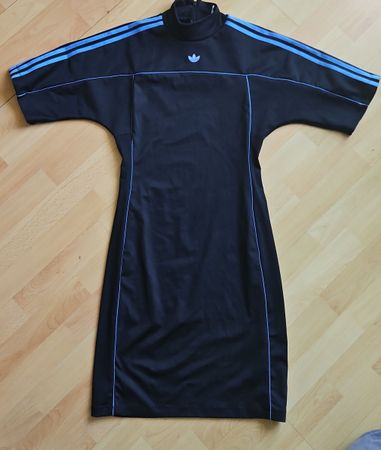 Adidas Etuikleid Schwarz/Blau Grösse S
