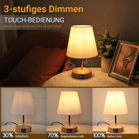 Nachttischlampe Touch Dimmbar mit Ladefunktion