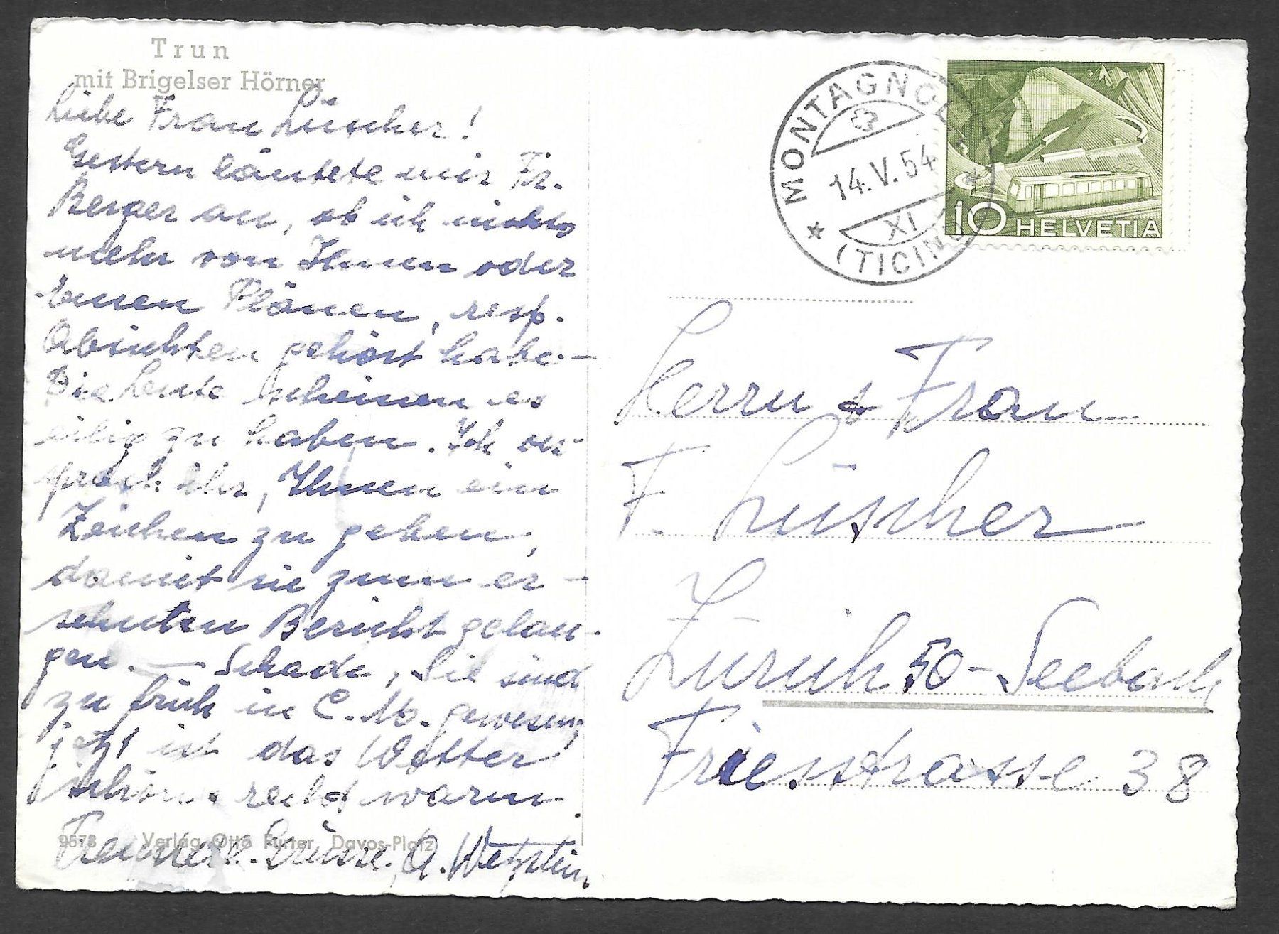 Cartoline postali: Trun mit Brigelser Hörner – Usato da Olten venduto da clotaldi 1