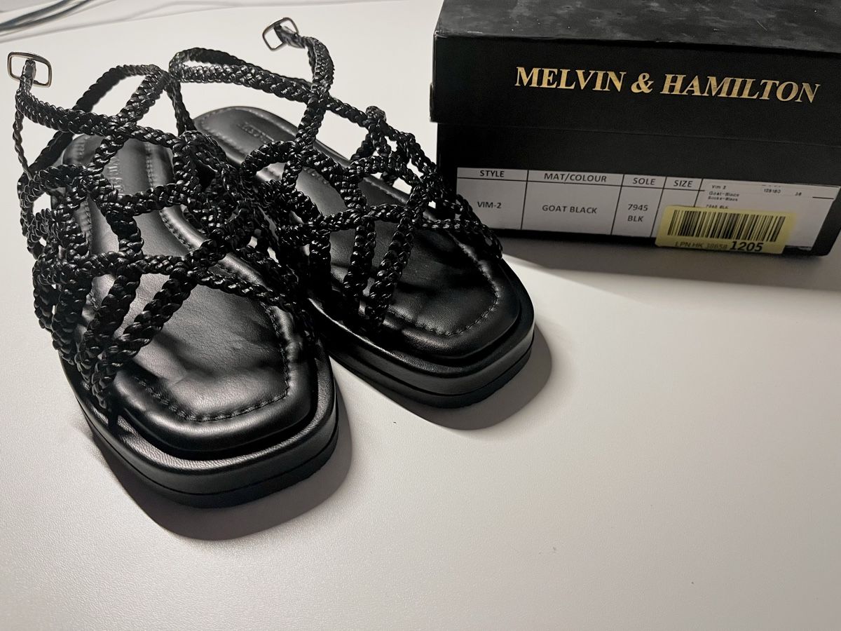 Damenschuhe: Melvin & Hamilton Black Braided Platform Sandals - Size 36 – Neu (gemäss Beschreibung) aus Thalwil von dia_kgx8 9