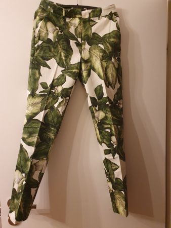 Hose mit Blattmuster von Hallhuber, Grösse 34, Top Zustand