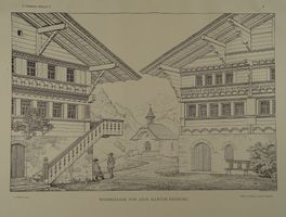 JAUN, KANTON FREIBURG, WOHNHÄUSER, LICHTDRUCK 1897