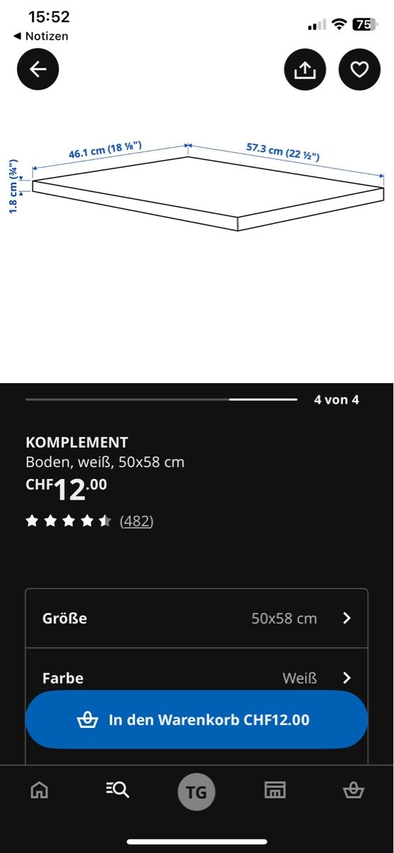 Regale: Regalboden IKEA 57x46 – Gebraucht aus Schliern b. Köniz von tilli 2