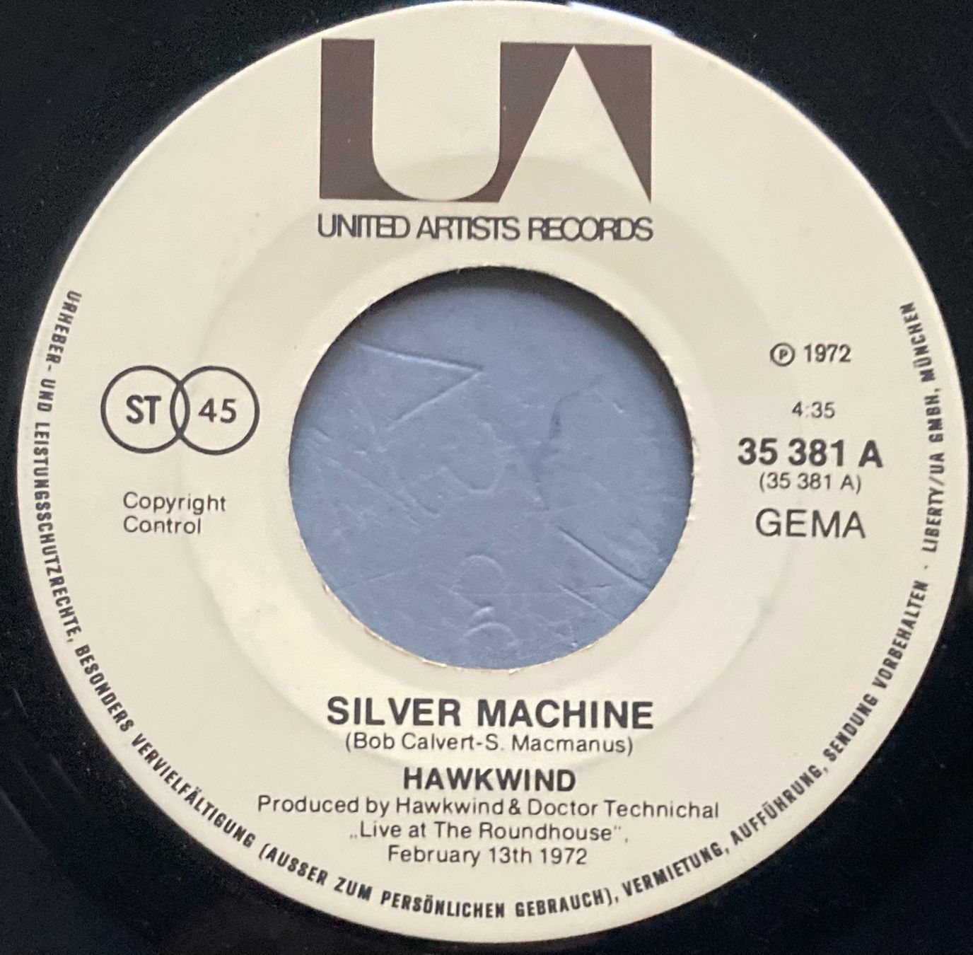 Schallplatten: HAWKWIND - SILVER MACHINE / SEVEN BY SEVEN – Gebraucht aus Poliez-Pittet von Newtown-Records 2