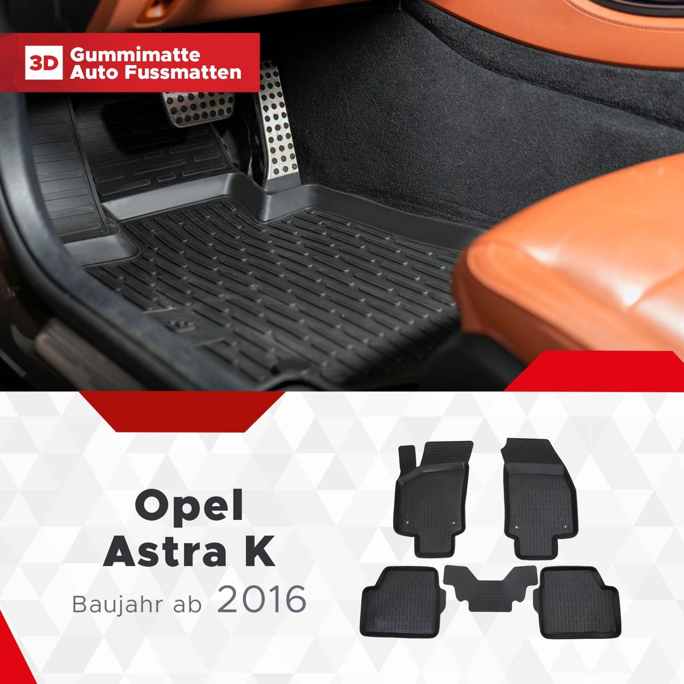 Opel Tappeti & Tappetini: 3D Opel Astra K Fussmatten ab 2016 – Nuovo e nell'imballaggio originale da Zürich venduto da MyFussmatten