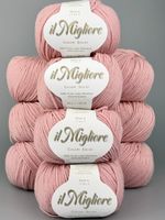 100% Merinowolle extrafine Puderrosa 10 Knäuel Set