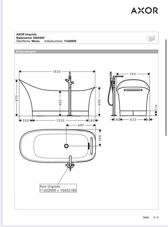 Axor Badewanne Urquiola ( Listenpreis 9533.-) 6