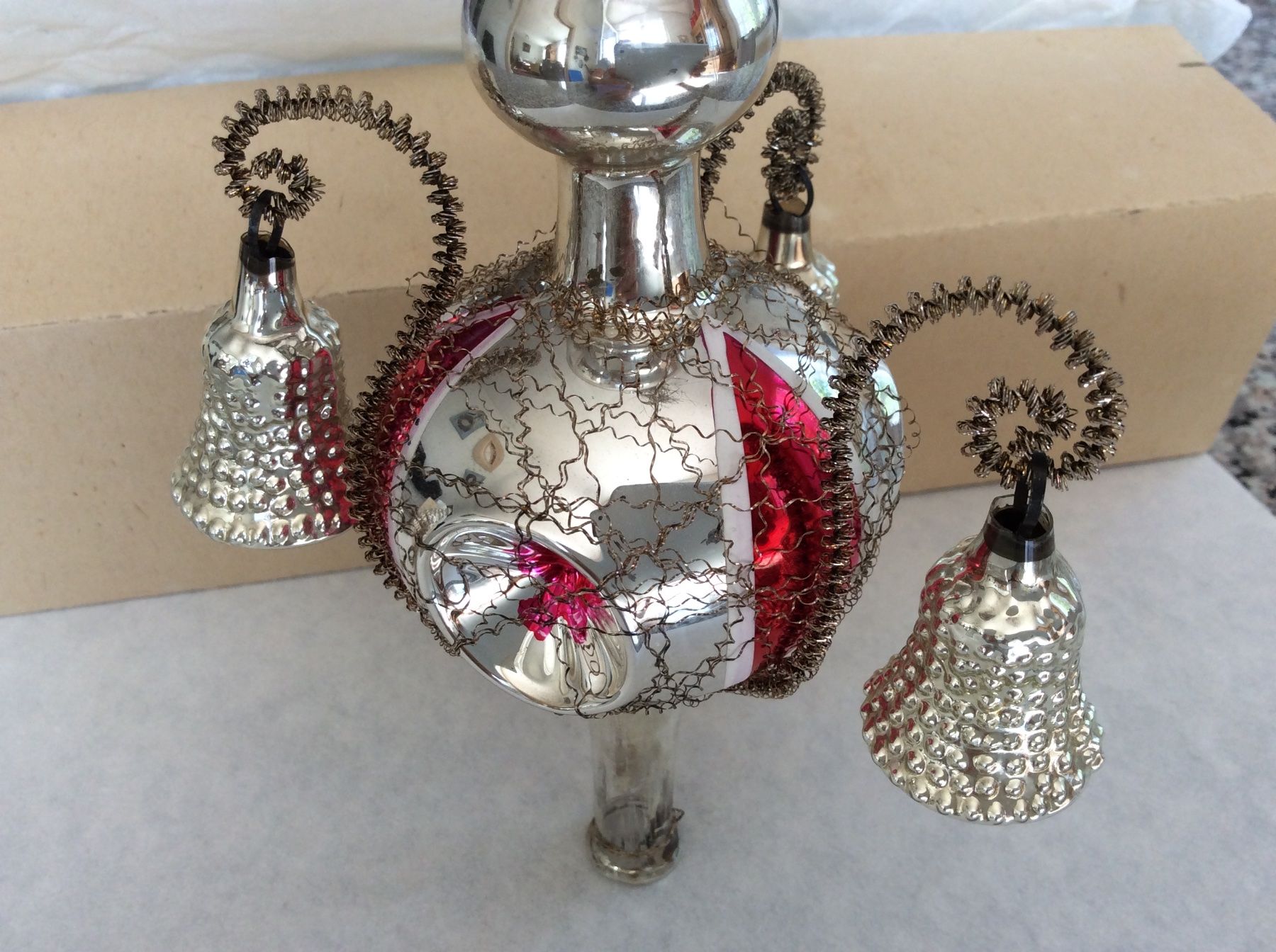 Tutte le decorazioni: Vintage Christbaumspitze Glas mit Glocken – Usato da Birwinken venduto da chez-erna 2