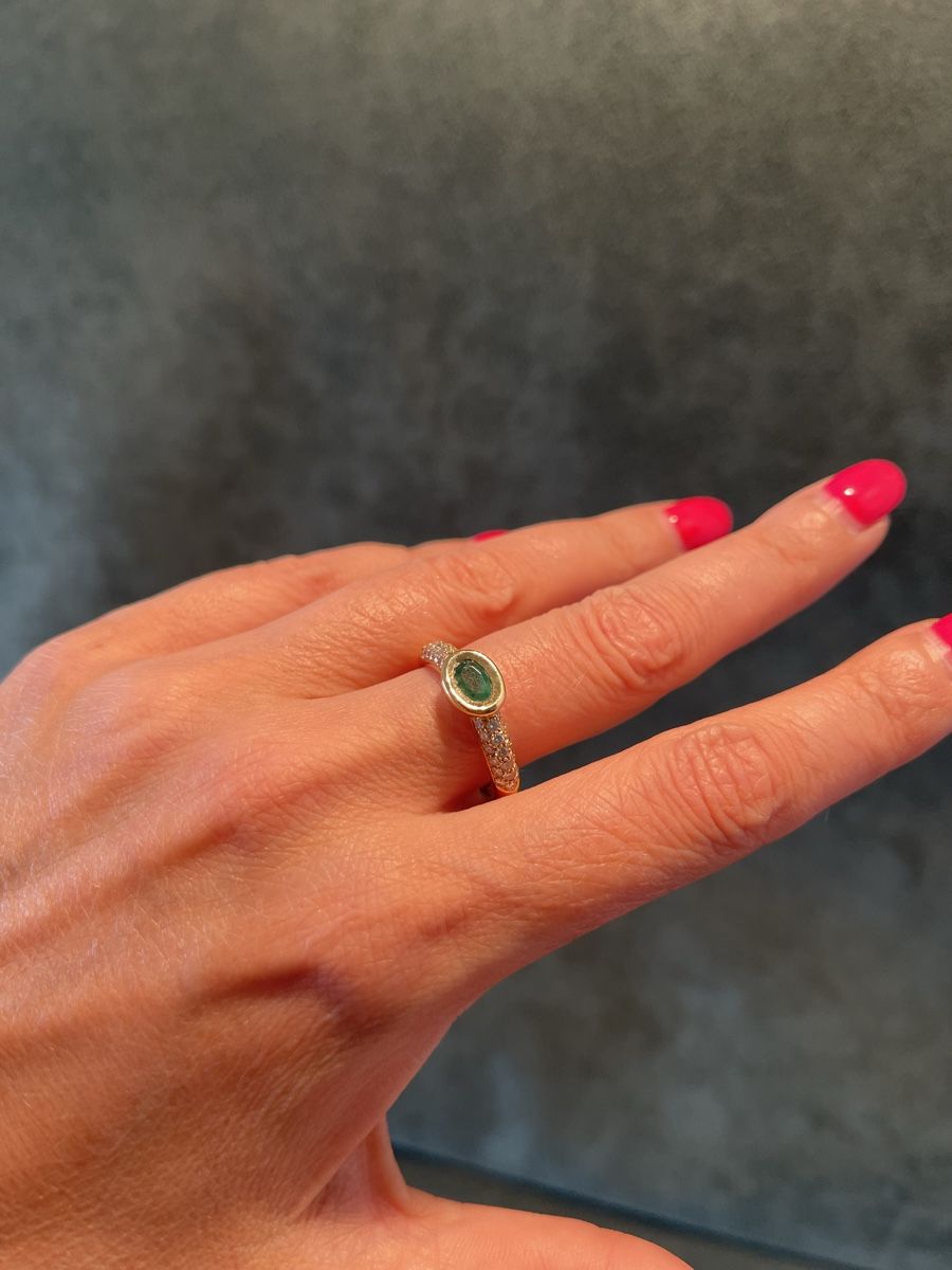 Anelli: Smaragd damenring mit diamanten – Usato da Bern venduto da UA_dream 2