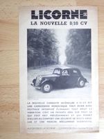 Citroen Traction Licorne - Prospekt Frankreich - D051