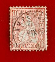 SITZENDE HELVETIA 38 STEMPEL LAMPENBERG HÖLSTEIN BASEL 1880