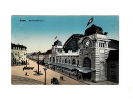 Ansichtskarte Basel Bundesbahnhof