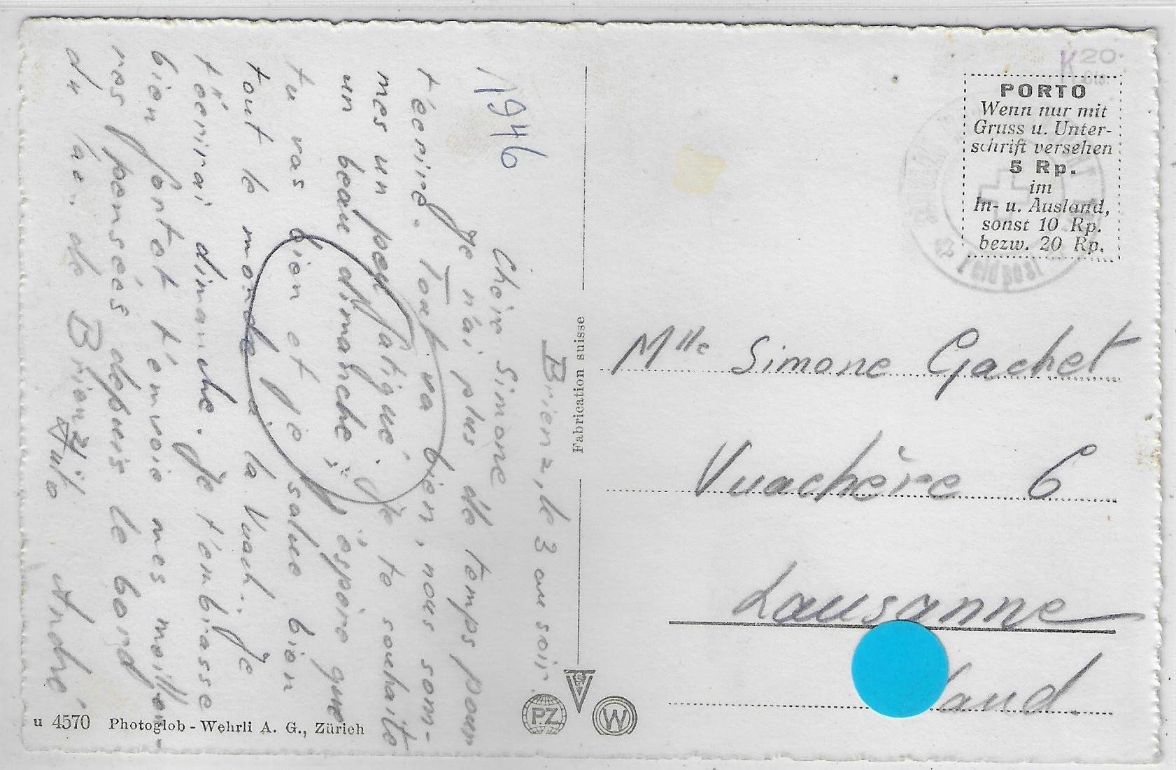 Cartoline postali: Brienz vom See aus – Usato da Ettingen venduto da Kartenplanet 1