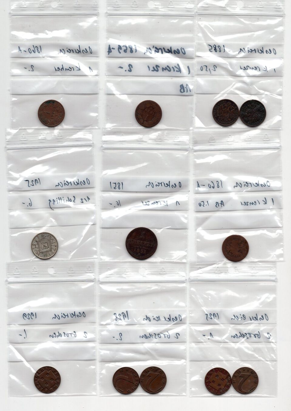 Tutti le monete: (2134) Austria, 1 Lot um 1860 – Usato da Rüthi (Rheintal) venduto da erdnuessli1 1