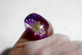 Vintage Space-Age - Ring mit Muschel, Seestern, Seeigel, usw