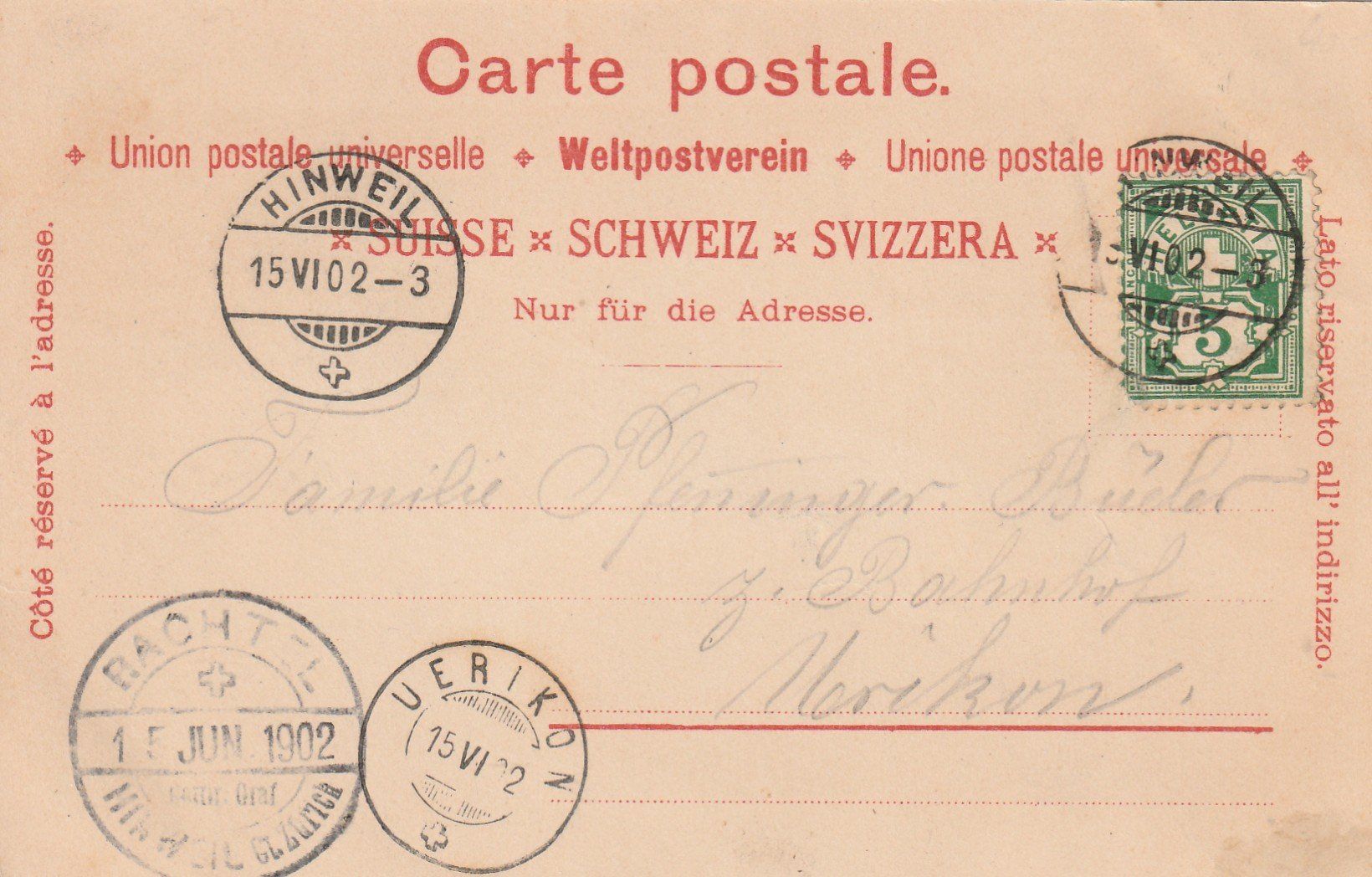 Cartoline postali: Hinwil Bachtel – Usato da Rorschacherberg venduto da fratovi2 1