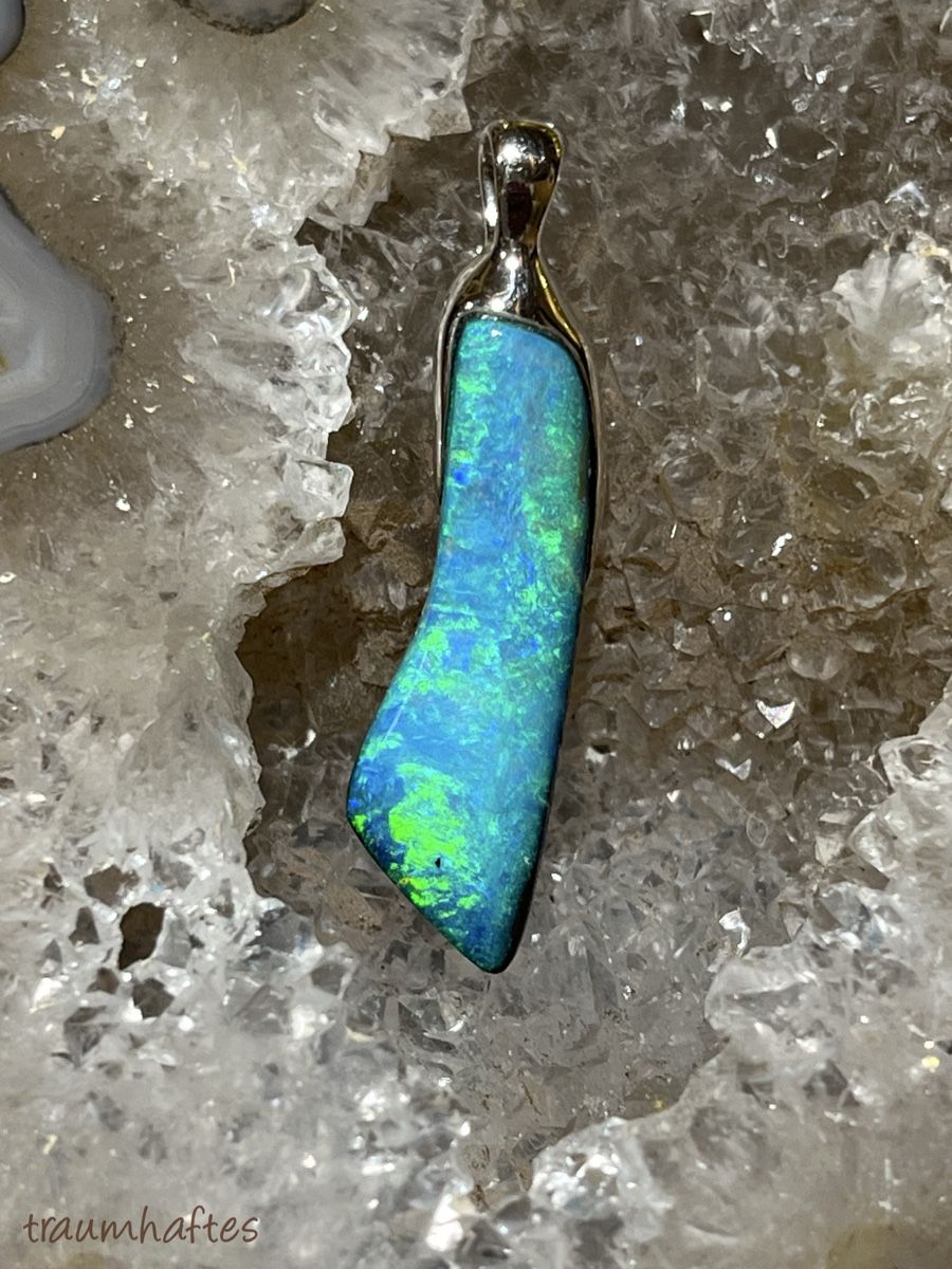 Ciondoli: Opal - Anhänger - Boulder mit 925er Silberfassung – Nuovo e nell'imballaggio originale da Thun venduto da Traumhaftes 3