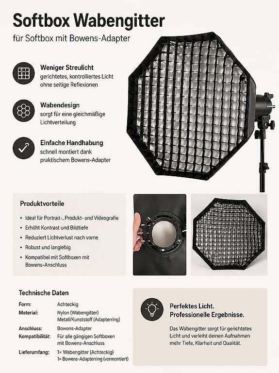 Flashs: Softbox mit Wabengitter gratis – D'occasion à Ostermundigen par Silvio90