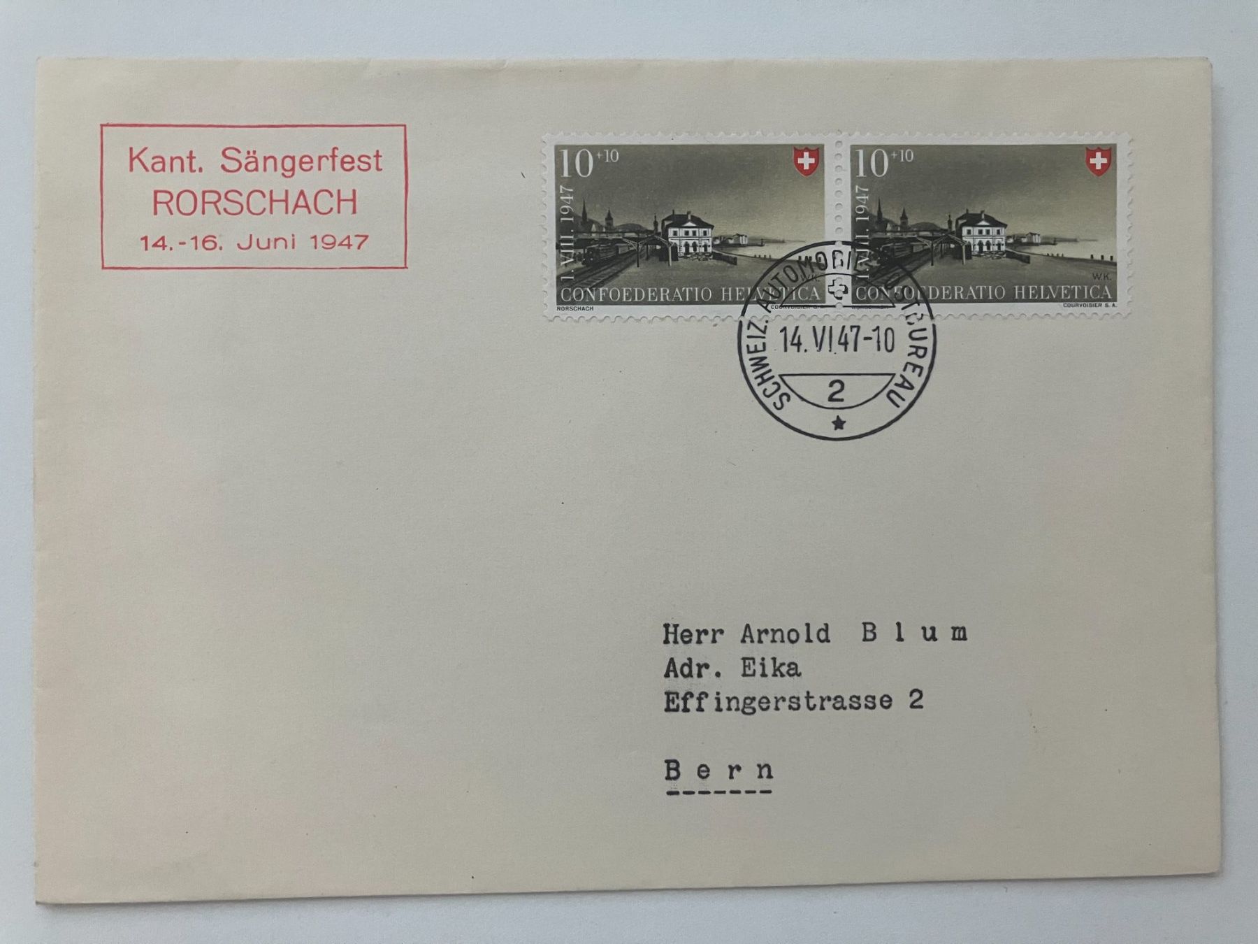 Tutti i francobolli: 1947, FDC, Kat. 36 – Usato da Würenlos venduto da Eulenpostuhu