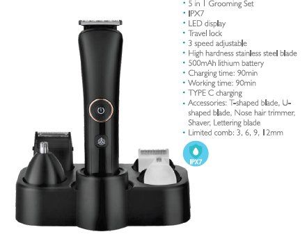 Rasoi & Lamette da barba: Shave 5-in-1 Haar- & Barttrimmer Set – Nuovo (secondo la descrizione) da St.Gallen venduto da skyview
