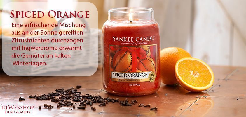 Yankee Candle Candele: Yankee Candle Spiced Orange medium Jar – Nuovo e nell'imballaggio originale da Langwiesen venduto da rtWebshop 1
