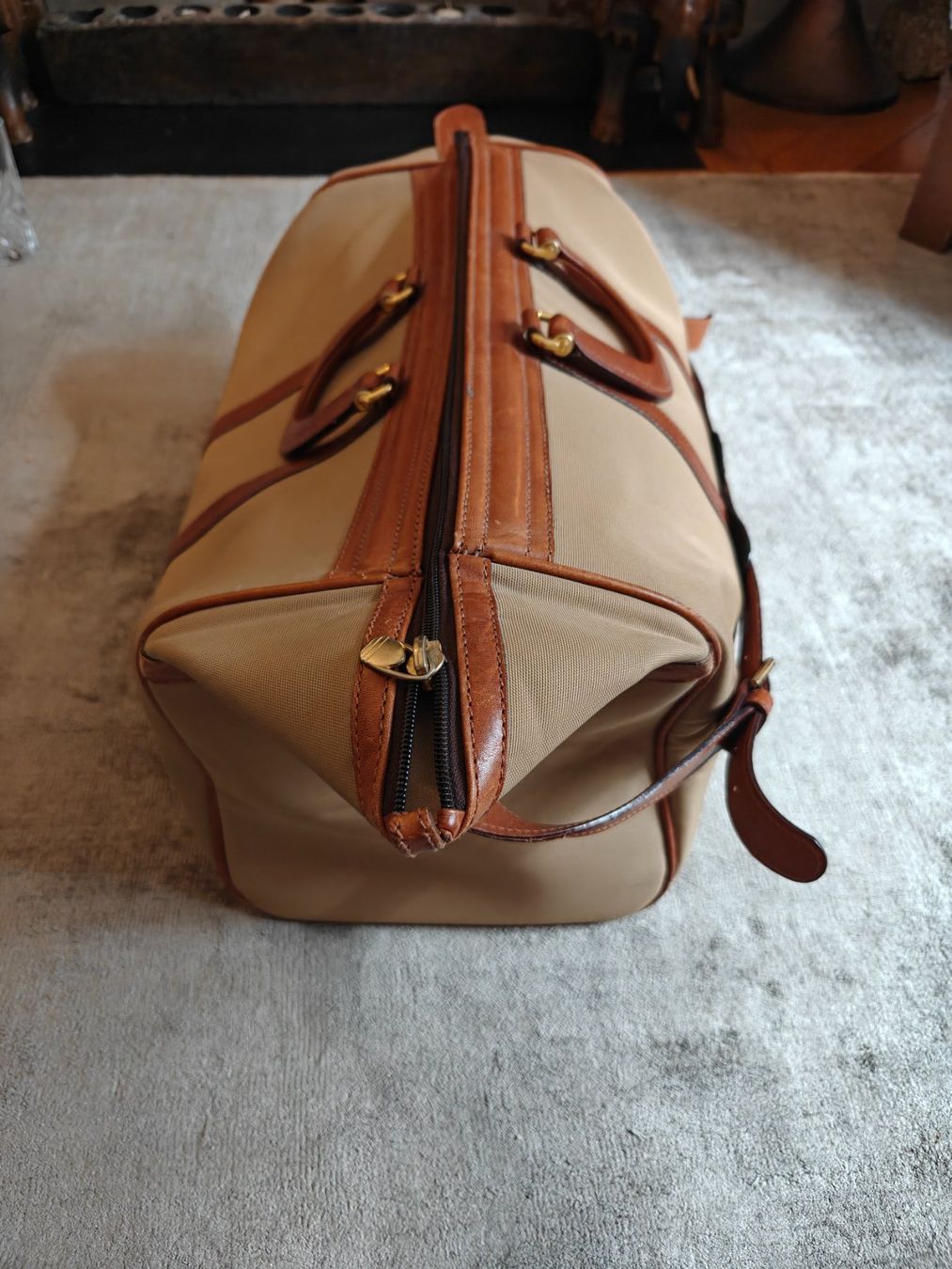 Lanvin Borse: Lanvin weekender tote travel bag zip pockets leather handles – Usato da Geneve venduto da readycat 8