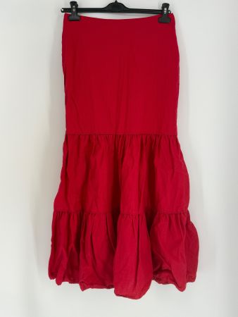Roter Leinen Maxirock/ Rock Gr. 38 von H&M