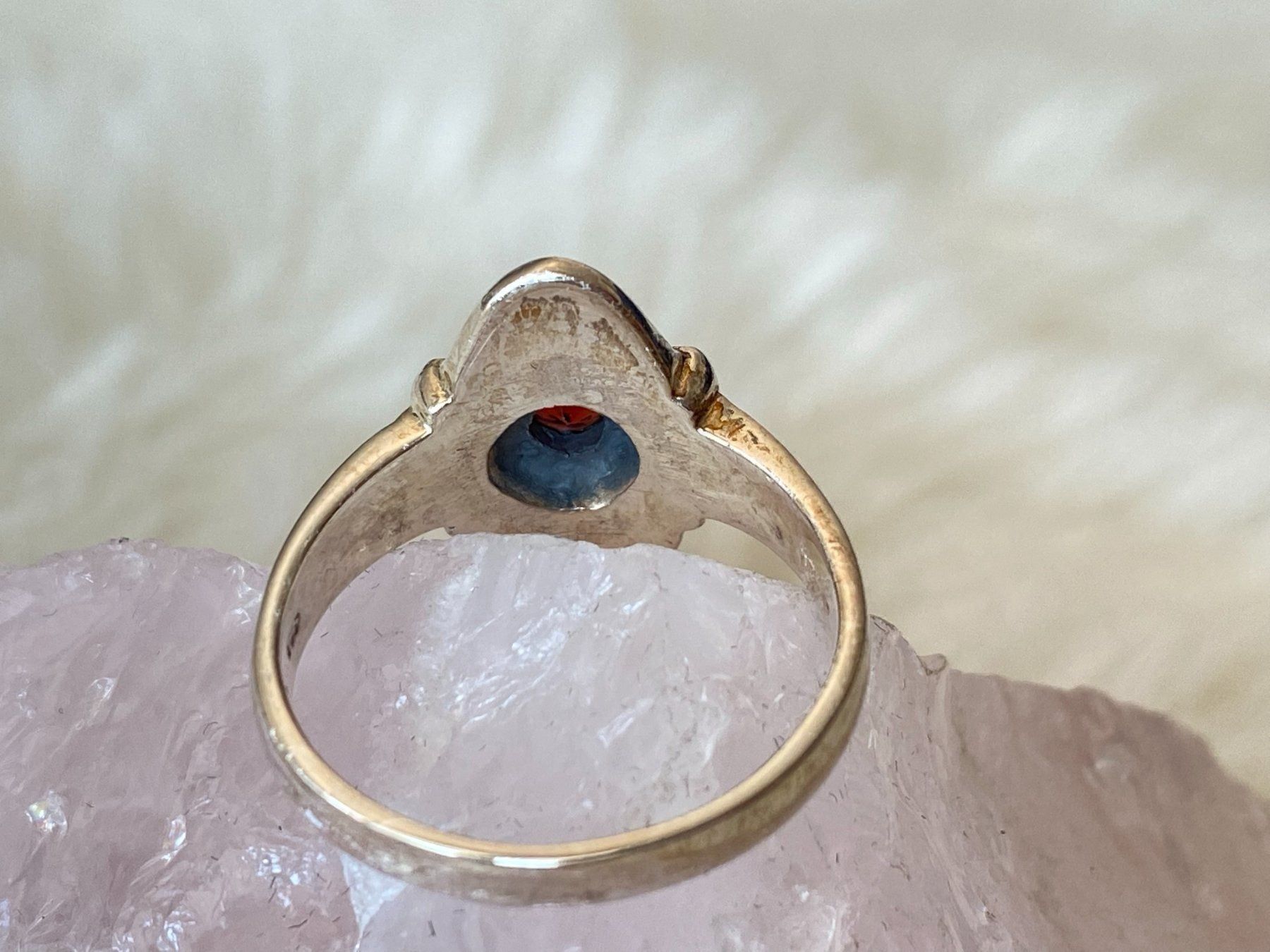 Anelli: Ring Silber 925 mit rotem Stein – Usato da Istighofen venduto da Ringparadies 2