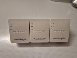 Set 3x Netgear Powerline AV 500 CPL Adapter (Ethernet)