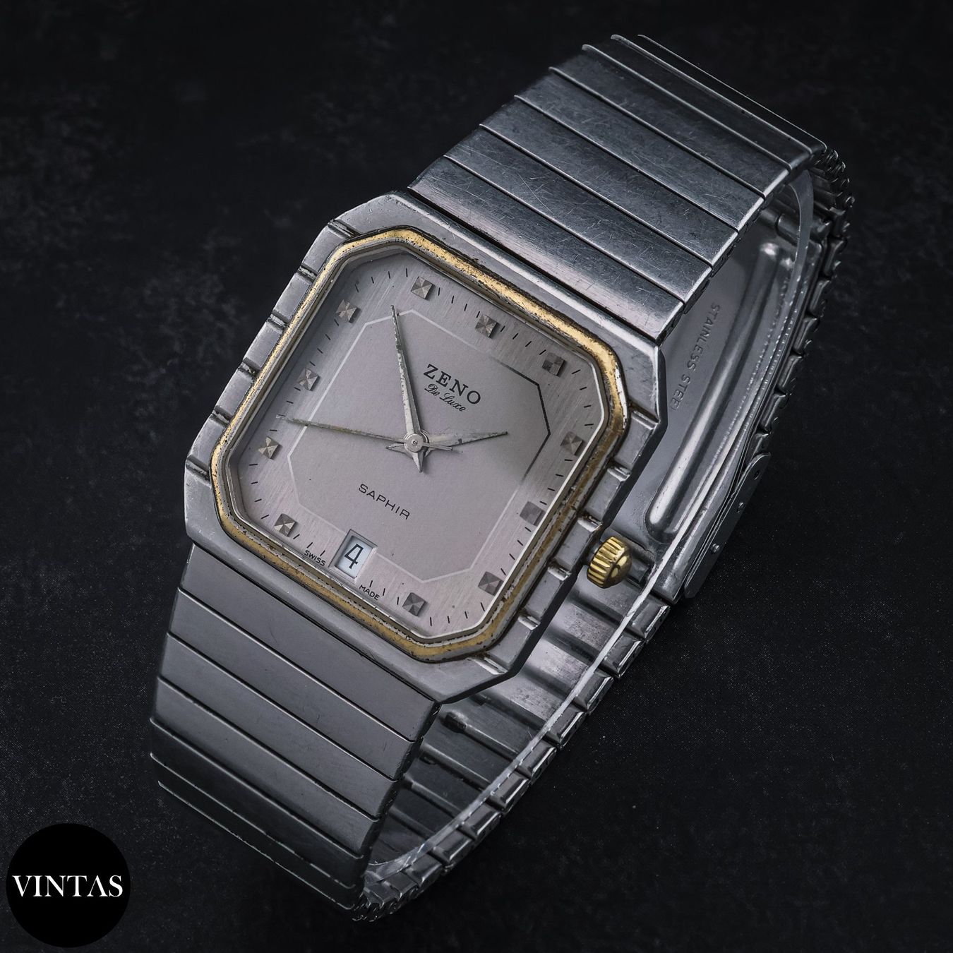Zeno Orologi: Vintage Zeno De Luxe Saphir Caree – Usato da Zürich venduto da Vintas 2