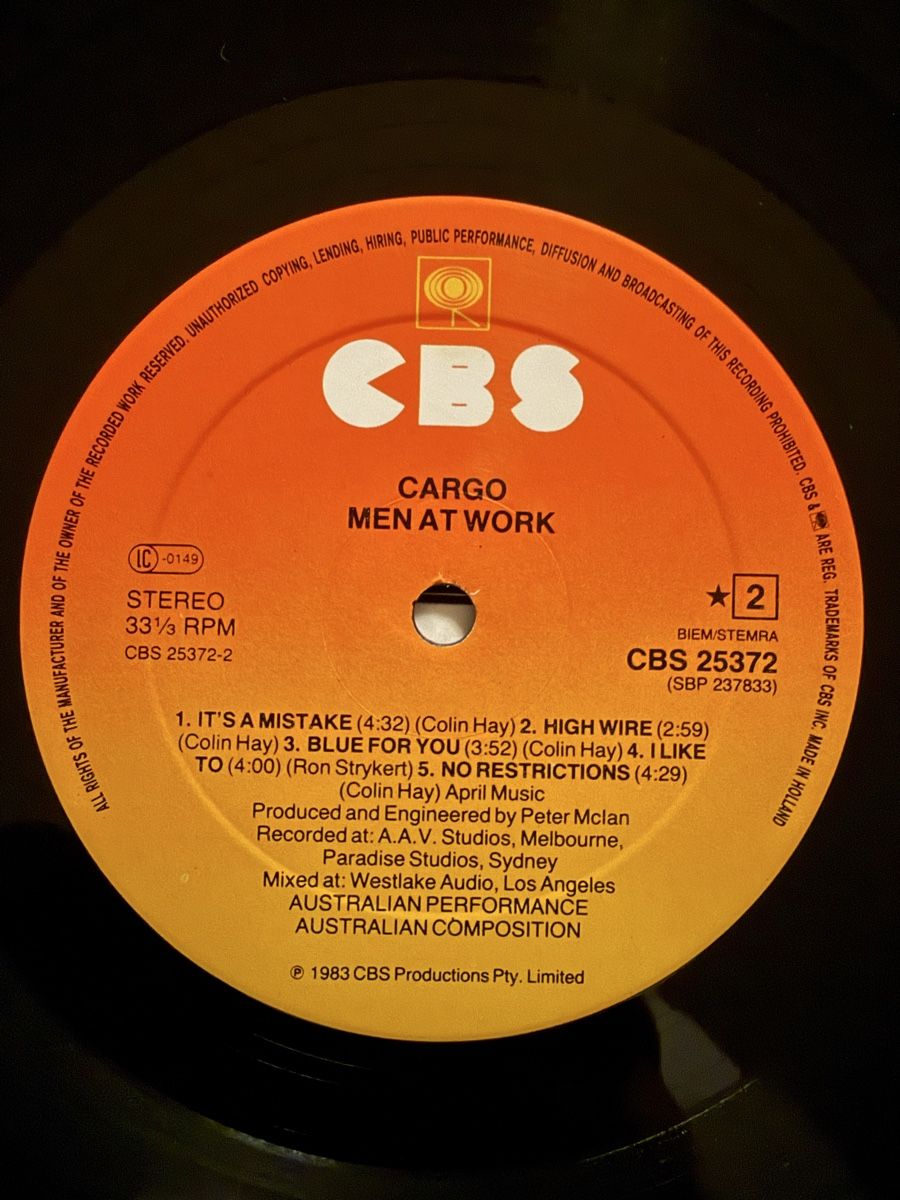 Schallplatten: Men at Work Cargo Vinyl LP Schallplatte – Gebraucht aus Goldach von Messerguru 4