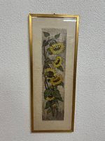 Vintage Sonnenblumen Wandbild mit Signatur