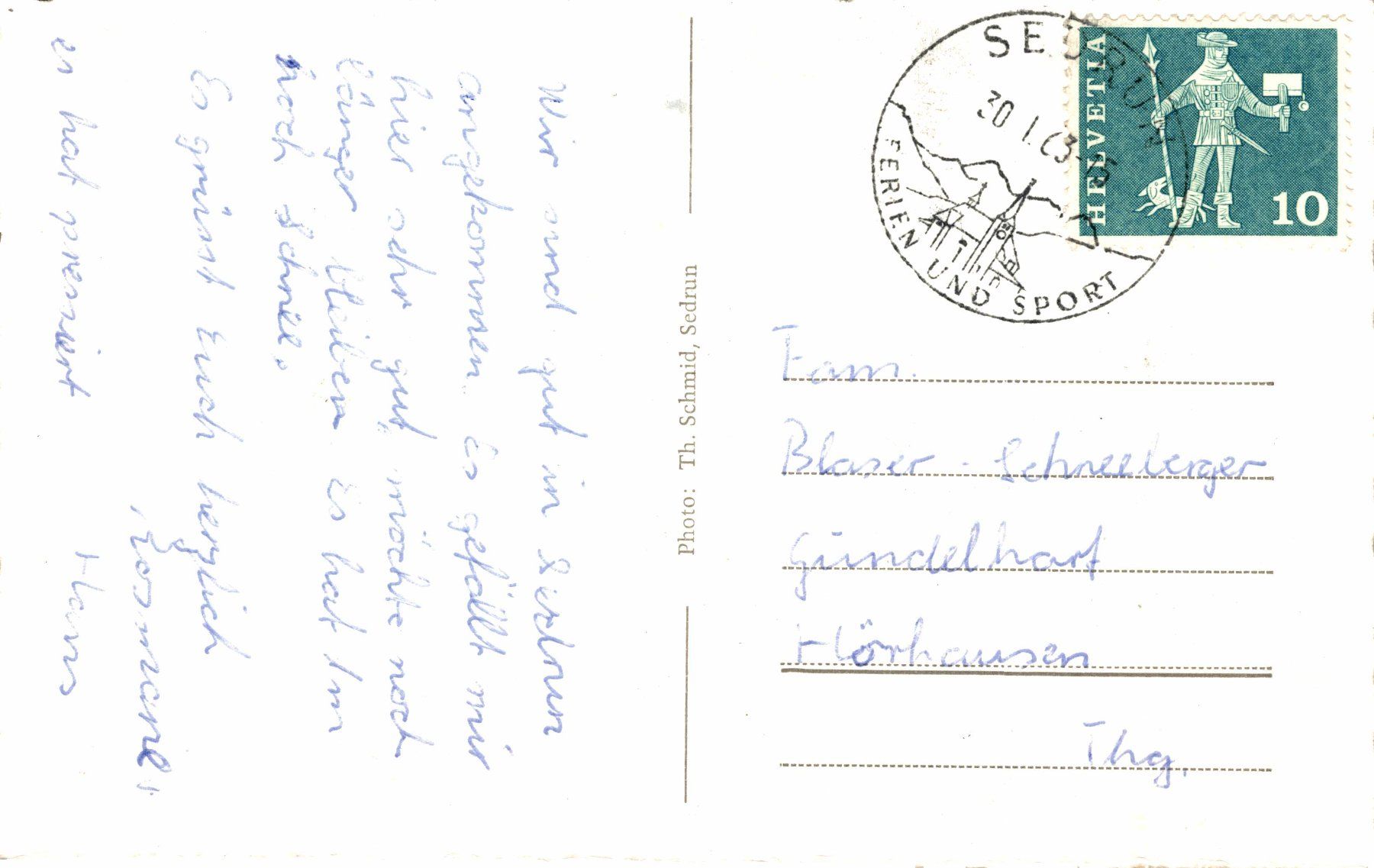 Cartoline postali: Sedrun im Winter – Usato da Bronschhofen venduto da Astore 1