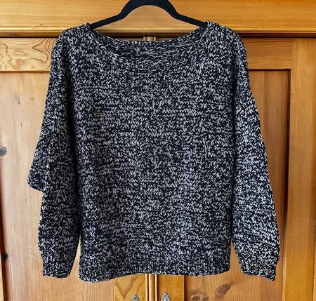 STRICKPULLOVER HANDARBEIT - SCHWARZ-WEISS