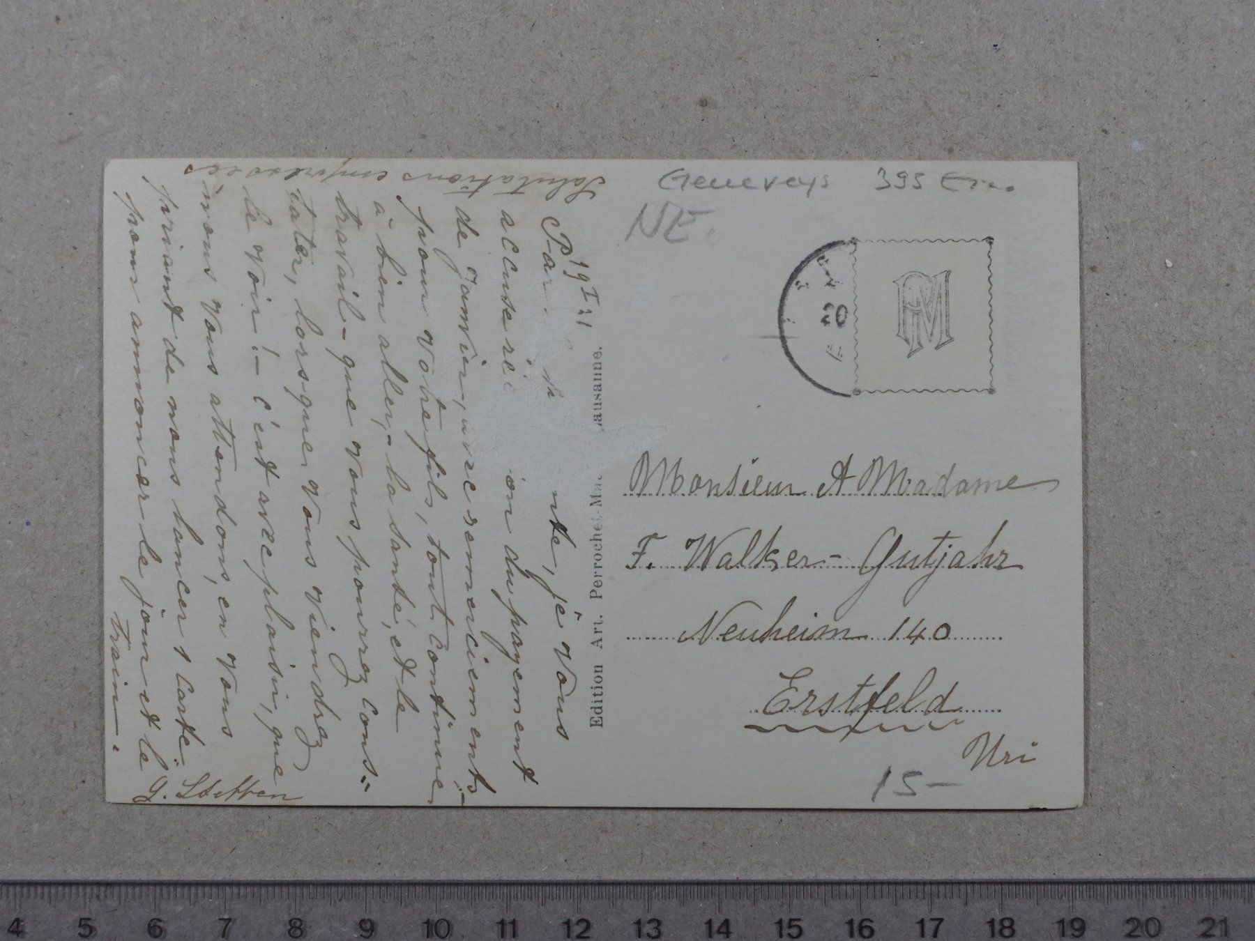 Ansichtskarten: Coffrane, vue générale (Mängel / défauts) – Defekt aus Lenzburg von fh1 1